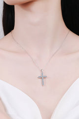 925 Sterling Silver Cross Moissanite Necklace - SHE BADDY© ONLINE WOMEN FASHION & CLOTHING STORE