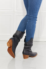 MMShoes Better in Texas Scrunch Cowboy Boots in Navy - SHE BADDY© ONLINE WOMEN FASHION & CLOTHING STORE