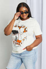 mineB Full Size LET THE GOOD TIMES ROLL Graphic Tee - SHE BADDY© ONLINE WOMEN FASHION & CLOTHING STORE