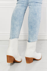 MMShoes Watertower Town Faux Leather Western Ankle Boots in White - SHE BADDY© ONLINE WOMEN FASHION & CLOTHING STORE