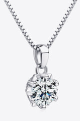 1 Carat Moissanite Pendant Platinum-Plated Necklace - SHE BADDY© ONLINE WOMEN FASHION & CLOTHING STORE