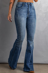 High Waist Flare Jeans with Pockets - SHE BADDY© ONLINE WOMEN FASHION & CLOTHING STORE