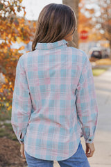 Plaid Button-Up Dropped Shoulder Shirt - SHE BADDY© ONLINE WOMEN FASHION & CLOTHING STORE