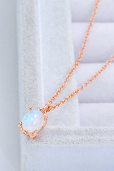 Natural 4-Prong Pendant Moonstone Necklace - SHE BADDY© ONLINE WOMEN FASHION & CLOTHING STORE