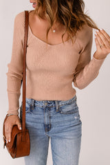 Scoop Neck Rib-Knit Raglan Sleeve Sweater - SHE BADDY© ONLINE WOMEN FASHION & CLOTHING STORE