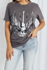 mineB Full Size Eagle Graphic Tee Shirt - SHE BADDY© ONLINE WOMEN FASHION & CLOTHING STORE