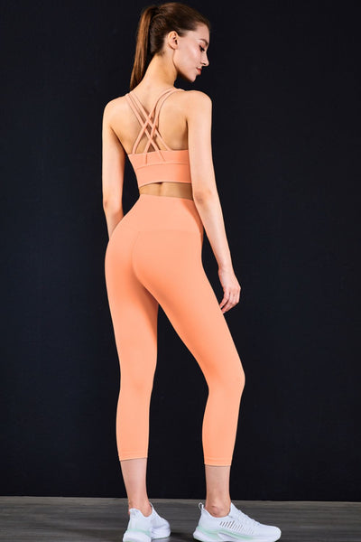 Feel Like Skin Elastic Waistband Cropped Yoga Leggings - SHE BADDY© ONLINE WOMEN FASHION & CLOTHING STORE