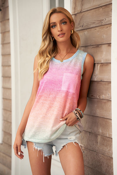 Gradient Pocket Tank - SHE BADDY© ONLINE WOMEN FASHION & CLOTHING STORE