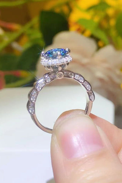 925 Sterling Silver 1 Carat Moissanite Cluster Ring - SHE BADDY© ONLINE WOMEN FASHION & CLOTHING STORE