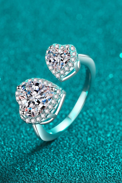 Heart-Shape Moissanite Open Ring - SHE BADDY© ONLINE WOMEN FASHION & CLOTHING STORE