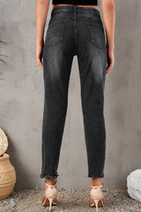 Stylish Distressed Cropped Jeans - SHE BADDY© ONLINE WOMEN FASHION & CLOTHING STORE