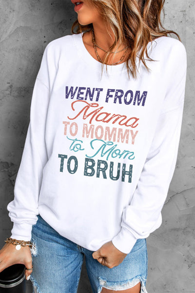 Letter Graphic Round Neck Sweatshirt cf - SHE BADDY© ONLINE WOMEN FASHION & CLOTHING STORE