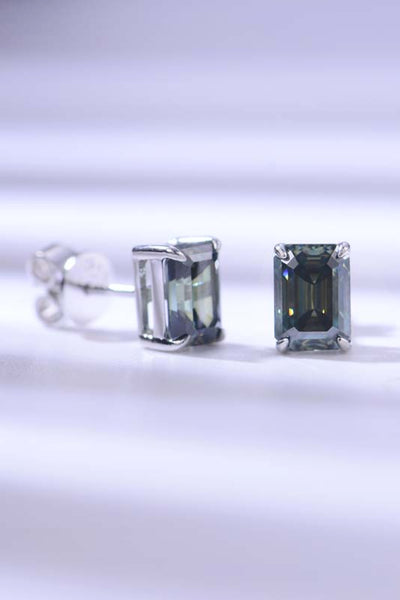 2 Carat Moissanite Stud Earrings in Green - SHE BADDY© ONLINE WOMEN FASHION & CLOTHING STORE