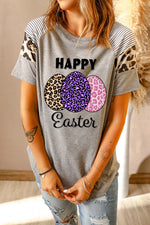HAPPY EASTER Leopard Graphic Raglan Sleeve Tee - SHE BADDY© ONLINE WOMEN FASHION & CLOTHING STORE