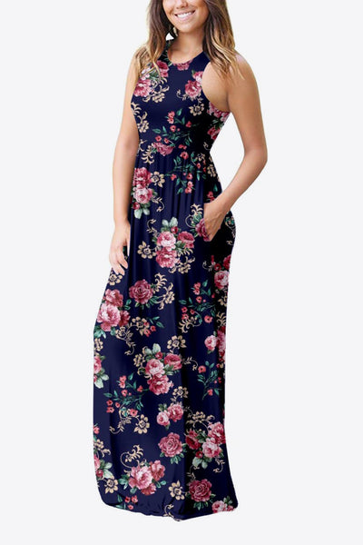 Empire Waist Sleeveless Dress with Pockets - SHE BADDY© ONLINE WOMEN FASHION & CLOTHING STORE