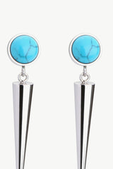 18K Stainless Steel Turquoise Drop Earrings - SHE BADDY© ONLINE WOMEN FASHION & CLOTHING STORE