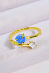 Opal and Zircon Open Ring - SHE BADDY© ONLINE WOMEN FASHION & CLOTHING STORE