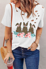 Easter Bunny Graphic Distressed Tee Shirt - SHE BADDY© ONLINE WOMEN FASHION & CLOTHING STORE