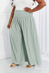 HEYSON Full Size Beautiful You Smocked Palazzo Pants - SHE BADDY© ONLINE WOMEN FASHION & CLOTHING STORE