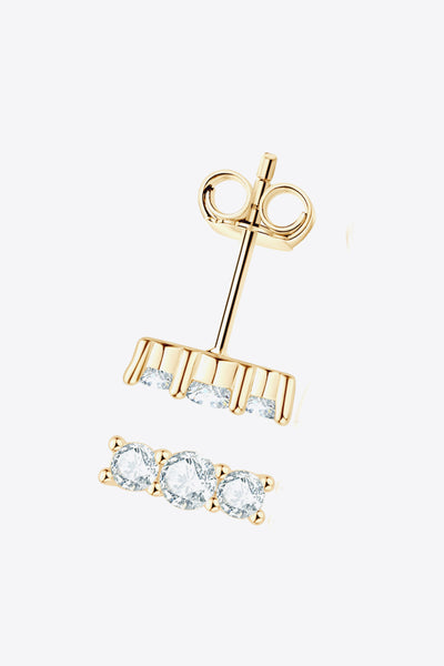 Heartbeat Rhythm 925 Sterling Silver Moissanite Stud Earrings - SHE BADDY© ONLINE WOMEN FASHION & CLOTHING STORE