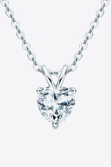 1 Carat Moissanite Heart-Shaped Pendant Necklace - SHE BADDY© ONLINE WOMEN FASHION & CLOTHING STORE