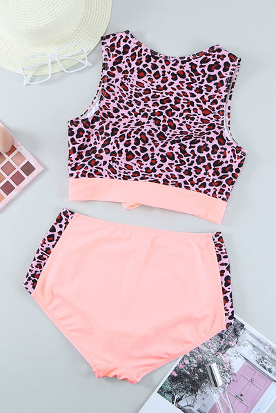 Leopard Tie-Knot High Waist Bikini Set - SHE BADDY© ONLINE WOMEN FASHION & CLOTHING STORE