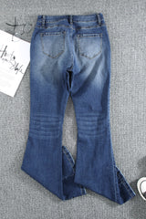 High Waist Flare Jeans with Pockets - SHE BADDY© ONLINE WOMEN FASHION & CLOTHING STORE