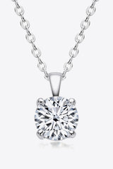 925 Sterling Silver 1 Carat Moissanite Chain-Link Necklace - SHE BADDY© ONLINE WOMEN FASHION & CLOTHING STORE