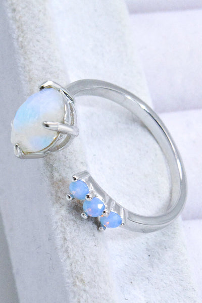 18K Rose Gold-Plated Moonstone Open Ring - SHE BADDY© ONLINE WOMEN FASHION & CLOTHING STORE