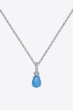 Teardrop Turquoise 4-Prong Pendant Necklace - SHE BADDY© ONLINE WOMEN FASHION & CLOTHING STORE