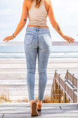 Ankle-Length Distressed Jeans with Pockets - SHE BADDY© ONLINE WOMEN FASHION & CLOTHING STORE