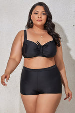 Plus Size Drawstring Detail Two-Piece Swimsuit - SHE BADDY© ONLINE WOMEN FASHION & CLOTHING STORE