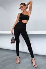 One-Shoulder Cutout Jumpsuit - SHE BADDY© ONLINE WOMEN FASHION & CLOTHING STORE