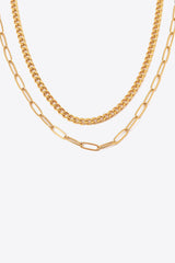 18K Gold Plated Layered Chain Necklace - SHE BADDY© ONLINE WOMEN FASHION & CLOTHING STORE