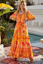 Bohemian Tie-Waist Tiered Maxi Dress - SHE BADDY© ONLINE WOMEN FASHION & CLOTHING STORE