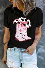 Cowboy Hat and Boots Graphic Tee - SHE BADDY© ONLINE WOMEN FASHION & CLOTHING STORE