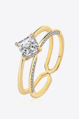 Moissanite 18K Gold-Plated Double-Layered Ring - SHE BADDY© ONLINE WOMEN FASHION & CLOTHING STORE