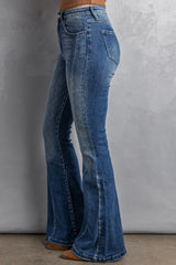 High Waist Flare Jeans with Pockets - SHE BADDY© ONLINE WOMEN FASHION & CLOTHING STORE