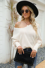 V-Neck Dolman Sleeve Sweater - SHE BADDY© ONLINE WOMEN FASHION & CLOTHING STORE