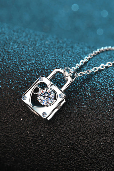Moissanite Lock Pendant Necklace - SHE BADDY© ONLINE WOMEN FASHION & CLOTHING STORE