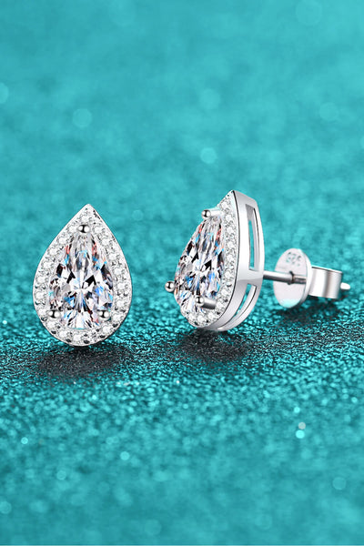 Moissanite Teardrop Stud Earrings - SHE BADDY© ONLINE WOMEN FASHION & CLOTHING STORE