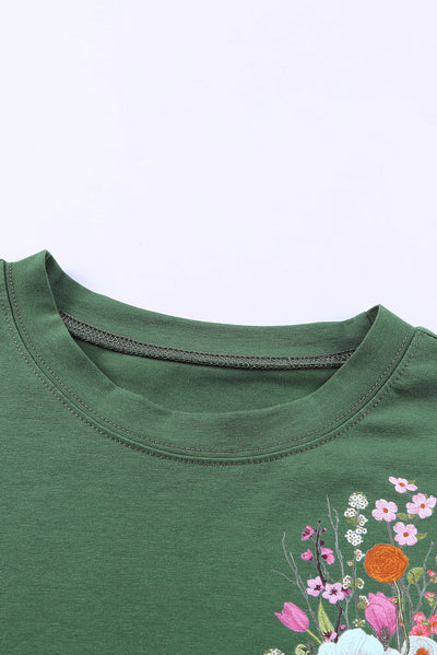 Graphic Round Neck Pocket Tee - SHE BADDY© ONLINE WOMEN FASHION & CLOTHING STORE