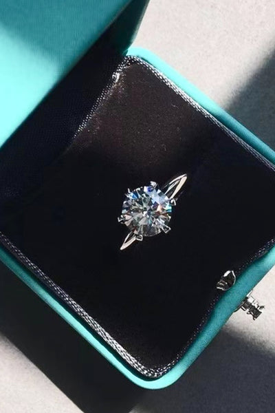 925 Sterling Silver 3 Carat Moissanite 6-Prong Ring - SHE BADDY© ONLINE WOMEN FASHION & CLOTHING STORE