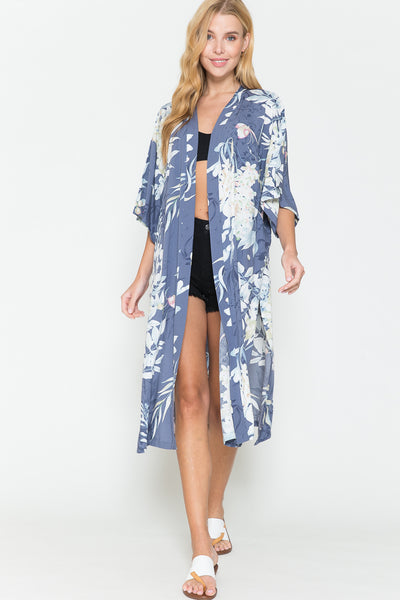 Justin Taylor Botanical Print Split Cover Up - SHE BADDY© ONLINE WOMEN FASHION & CLOTHING STORE