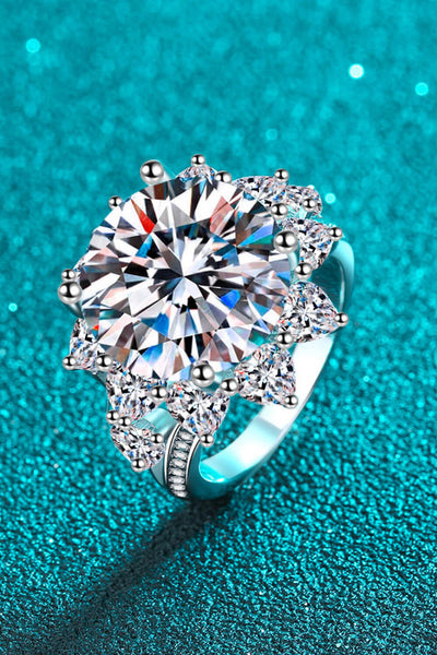 10 Carat Moissanite Flower-Shaped Ring - SHE BADDY© ONLINE WOMEN FASHION & CLOTHING STORE