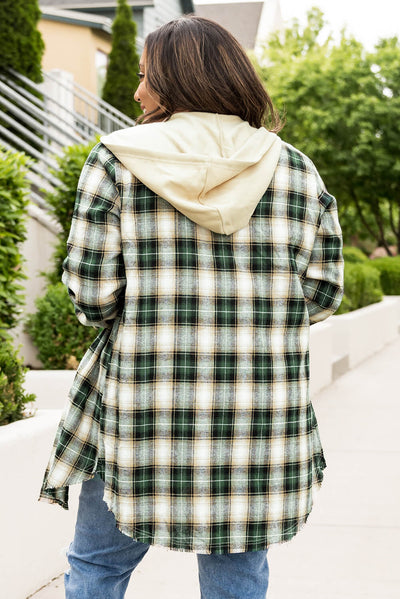 Plus Size Plaid Curved Hem Button Front Shirt - SHE BADDY© ONLINE WOMEN FASHION & CLOTHING STORE