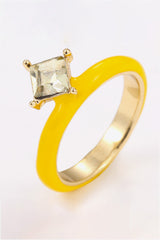 Everyday Delight 18K Gold Plated Glass Stone Ring - SHE BADDY© ONLINE WOMEN FASHION & CLOTHING STORE