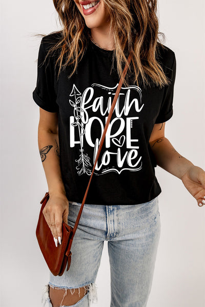 FAITH HOPE LOVE Graphic Tee Shirt - SHE BADDY© ONLINE WOMEN FASHION & CLOTHING STORE