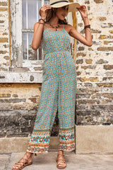 Bohemian Spaghetti Strap Low Back Jumpsuit - SHE BADDY© ONLINE WOMEN FASHION & CLOTHING STORE