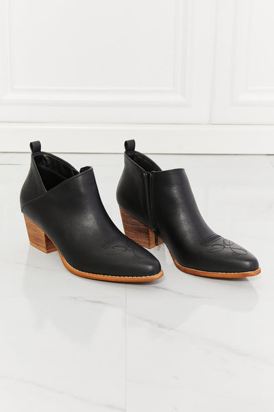 MMShoes Trust Yourself Embroidered Crossover Cowboy Bootie in Black - SHE BADDY© ONLINE WOMEN FASHION & CLOTHING STORE